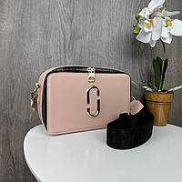 Женская кожаная небольшая каркасная сумка сумочка женский клатч 2в1 на ремешке люкс качество Пудровый