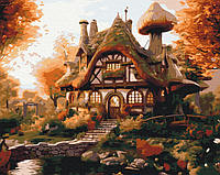 Картина по номерам Пейзаж Картины в цифрах Осенний домик Набор для росписи на холсте 40х50 Brushme BS53793