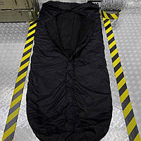 Спальный мешок тактический на флисе, военный теплый армейский спальник 80х210 черный с капюшоном