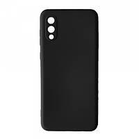 Чохол бампер силіконовий Samsung Galaxy A02 (A022) Silicone Case Full Чорний (Black) Soft-touch з мікрофіброю