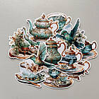 Міні-набори стікерів "Чайний сервіз у бірюзовий відтінок", фото 4