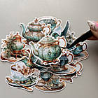 Міні-набори стікерів "Чайний сервіз у бірюзовий відтінок", фото 3