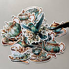 Міні-набори стікерів "Чайний сервіз у бірюзовий відтінок", фото 5