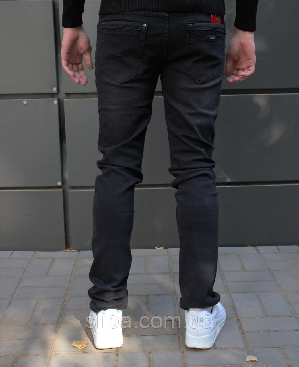 Мужские черные классические джинсы демисезон - фото 5 - id-p1762027333