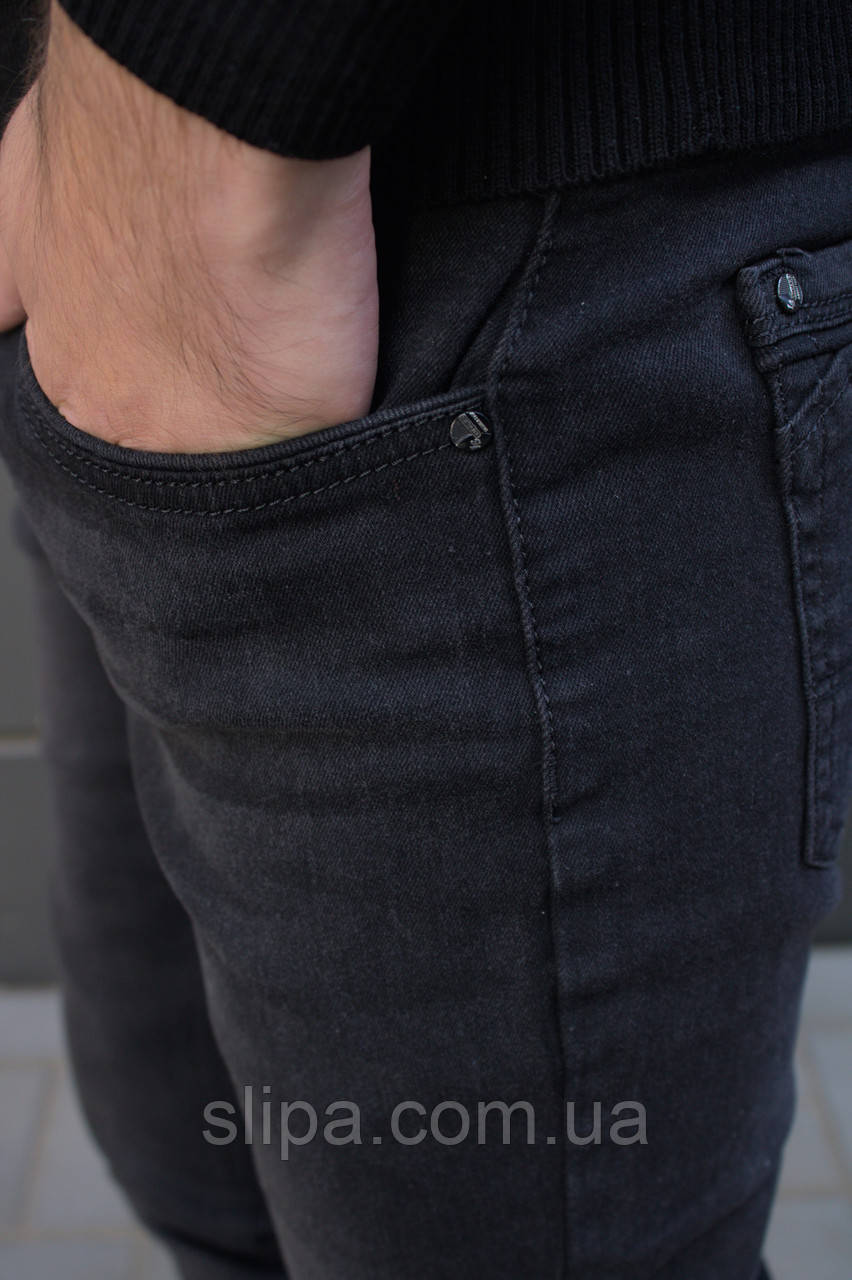 Мужские черные классические джинсы демисезон - фото 4 - id-p1762027333