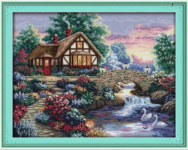 Набір для вишивання за нанесеною на канву схемою  "Beautiful homeland". AIDA 14CT printed, 54*44 см, фото 1