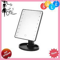 Зеркало для макияжа с LED подсветкой Magic MakeUp Mirror прямоугольное ЧЕРНОЕ! Топ
