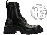 Женские ботинки Balenciaga Tractor 20mm Zip Up Boot Black (c мехом) 615679WA8E91000