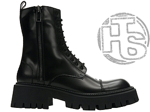 Жіночі черевики Balenciaga Tractor 20mm Zip Up Boot Black (c мехом) 615679WA8E91000