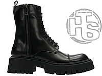 Женские ботинки Balenciaga Tractor 20mm Zip Up Boot Black (c мехом) 615679WA8E91000 36