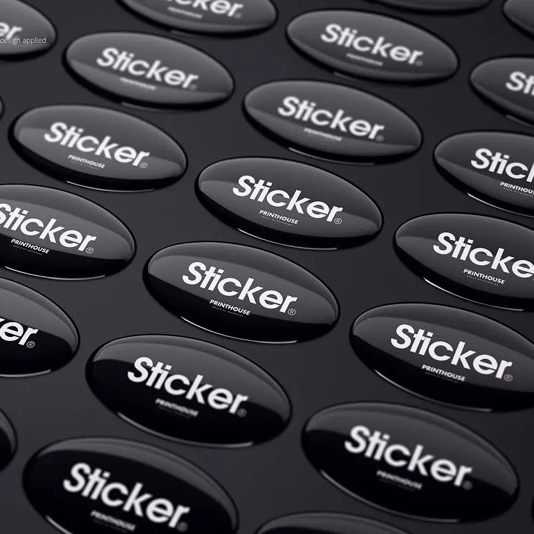 Об'ємна наліпка, шильда 40х20 мм, Овальна, Комплект із 20 шт. ACRY