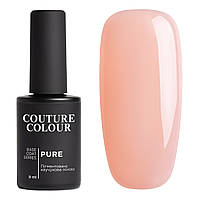 База камуфлирующая каучуковая для гель-лака Couture Colour Pure Base Coat 02, полупрозрачный розовый, 9 мл