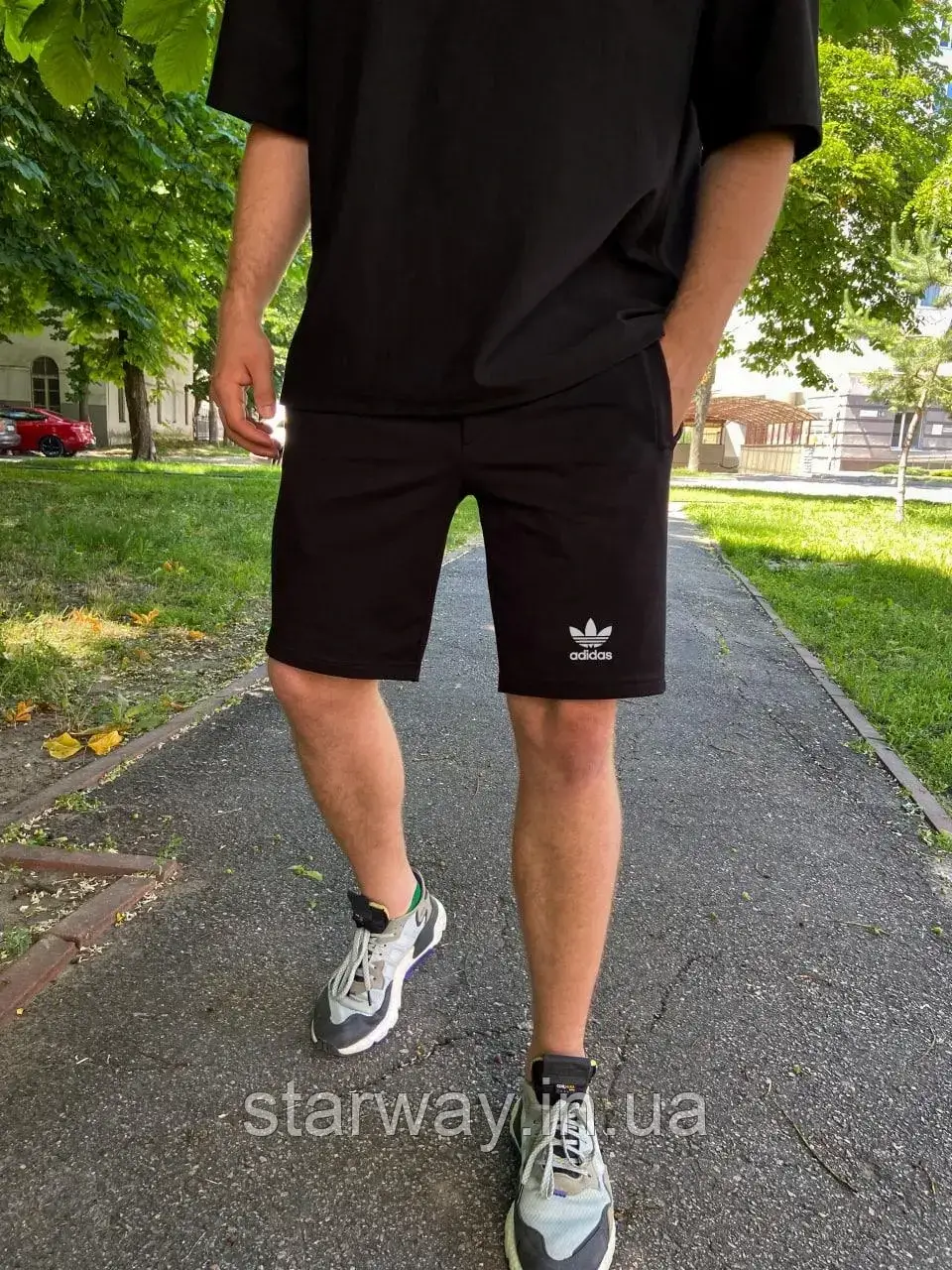 Трикотажні шорти adidas | логотип принт