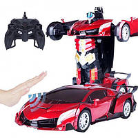 Машинка Трансформер Lamborghini Robot Car Красная с пультом! Топ