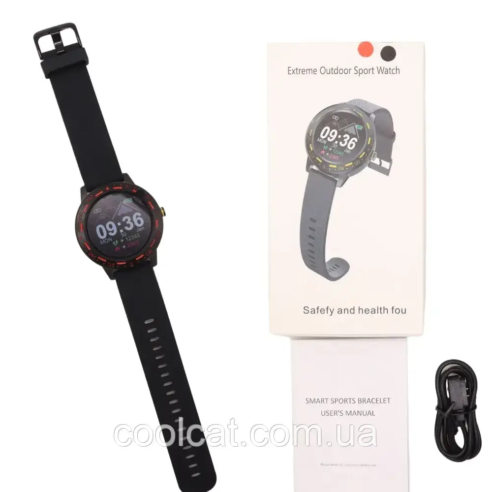 Розумний Bluetooth годинник Smart S18, Червоні / Водонепроникний годинник для фітнесу / Наручний смарт годинник