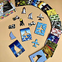 Дерев'яний пазл-сортер "Дошки Сегена: транспорт" вкладиш Ань-янь 18 дощечок 10*7,5 см (ПСФ051), фото 3