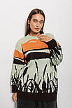 Жіночий в'язаний джемпер із малюнком гірського озера, фото 2