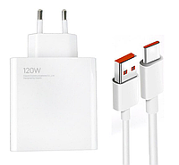 Зарядное устройство+кабель Mi Turbo Charge / Hyper Charge 120W USB Power Adapter для Xiaomi (016408) (white)