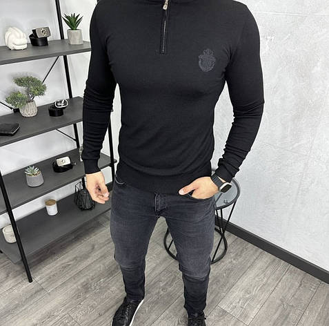 Светр чоловічий тонкий Billionaire на змійці під горло, брендовий чоловічий джемпер гольф Білліонер, фото 3