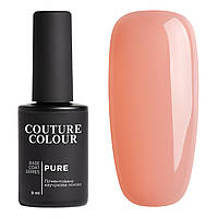 База камуфлирующая каучуковая для гель-лака Couture Colour Pure Base Coat 06, полупрозрачный розовый нюд, 9 мл