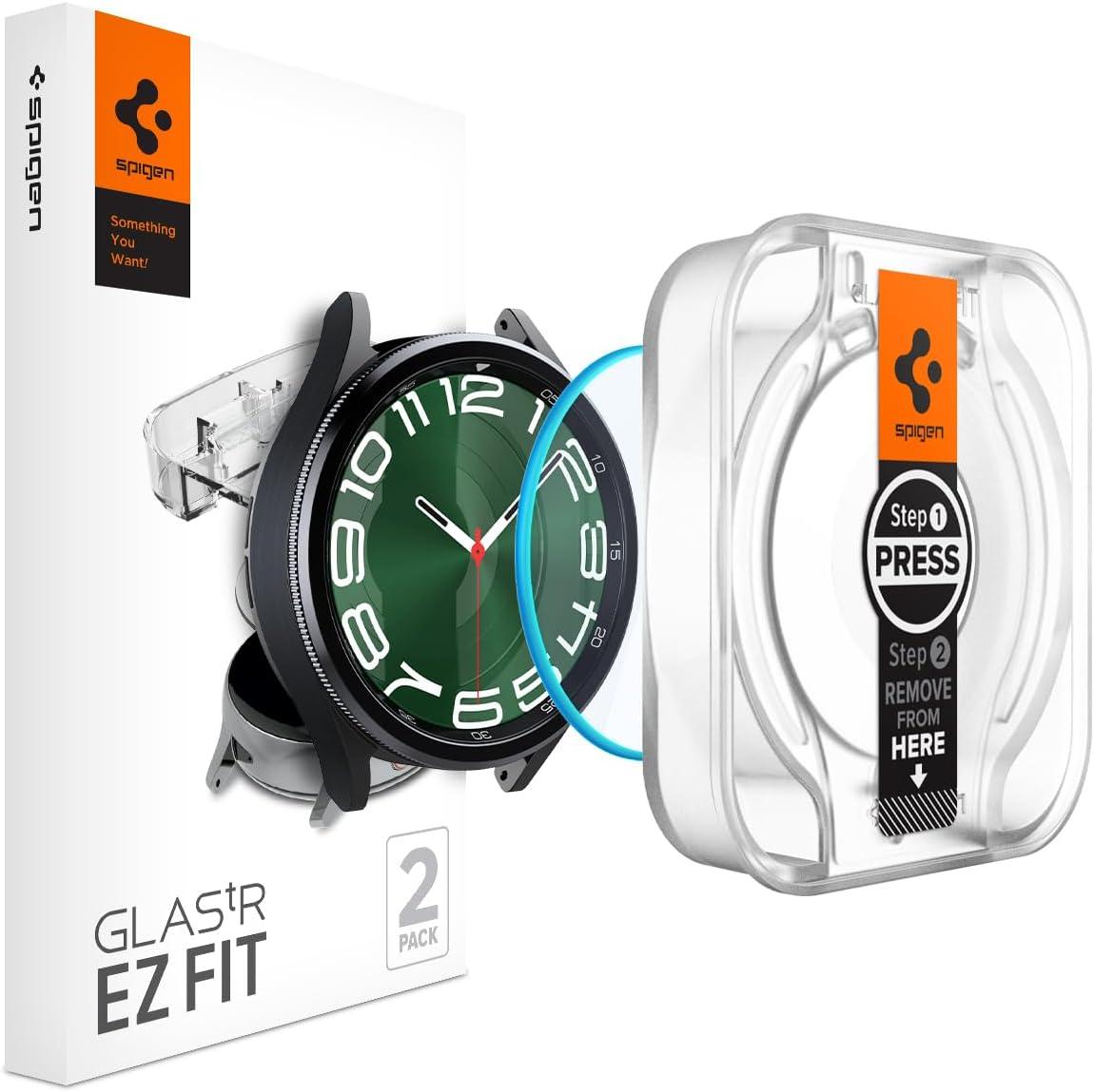 Захисне скло Spigen для Galaxy Watch 6 Classic (47 mm) — EZ FiT GLAS.tR (2шт), Clear (AGL07066)