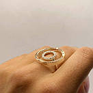 Золота каблучка кружечок в колі з фіанітами Каталін, фото 4