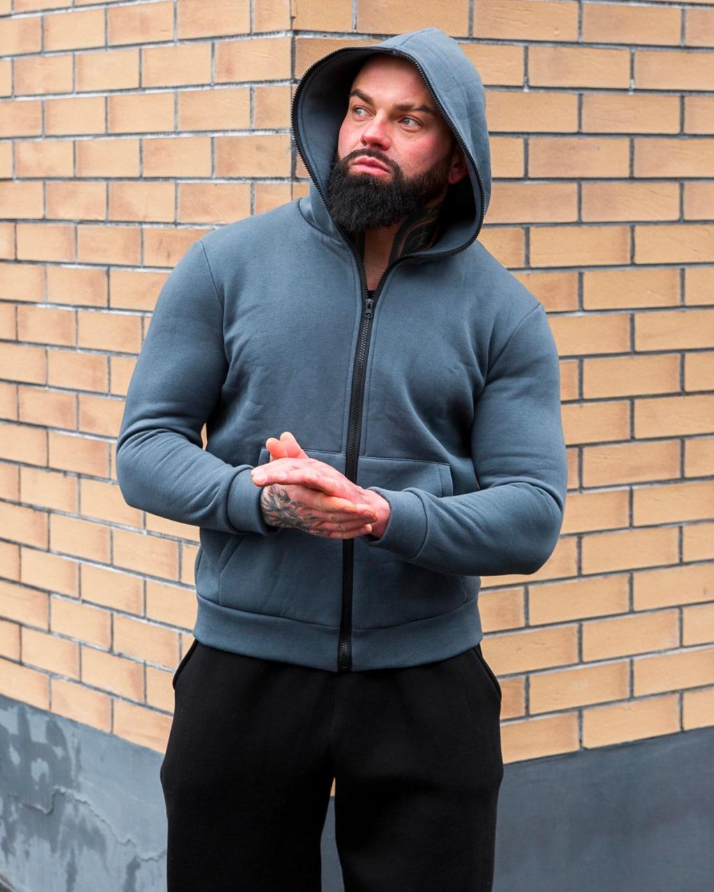 Стильный мужской спортивный костюм зимний костюм оверсайз карго штаны зип кофта на молнии костюм для мужчин