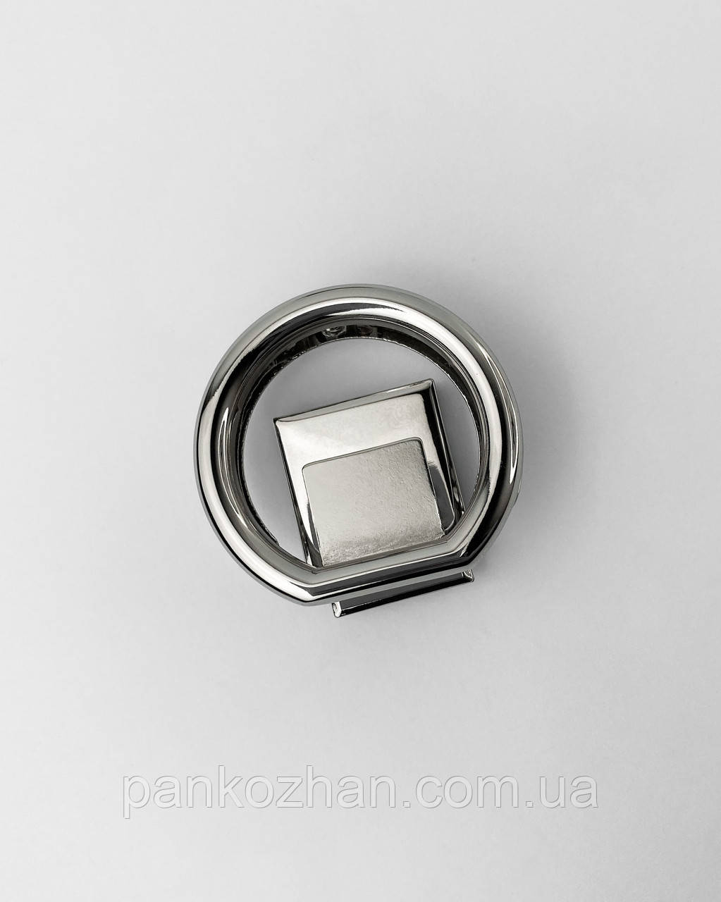 Замок для сумки магнітний, коло 4см, НІКЕЛЬ, фото 1