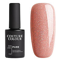 База камуфлирующая каучуковая для гель-лака Couture Colour Pure Base Coat 09, розовая карамель с шиммером, 9 м