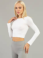 Топ с длинными рукавами Giulia Crop Top. S/M, белый (bianco)