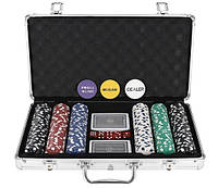 Профессиональный покерный набор Jasted 300 фишек пластиковые карты в кейсе