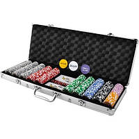 Профессиональный покерный набор Jasted 500 фишек пластиковые карты в кейсе