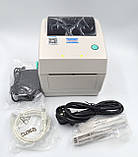 Принтер етикеток, термопринтер штрих кодів, QR кодів Xprinter XP-480B USB 110mm білий (XP-480B-W), фото 6