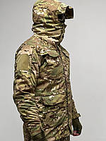 Бушлат мультикам зимний рип-стоп на флисе военный тактический, Куртка зимняя армейская влагозащитная