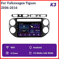 Штатная автомагнитола Android 9 дюймов VW Volkswagen Tiguan 2006 - 2016 K3 1/16Гб 4CORE WiFi GPS BLACK