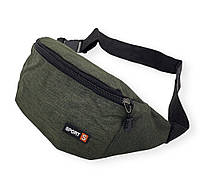 Бананка (сумка на пояс, поясна сумка) SPORT на два відділи зелений