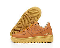 Осенние Мужские Кроссовки Nike Air Force 1 Low Gore Tex Brown (Термо) 41-42-43-44-45