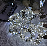 Гірлянда штора на USB 3*3 м. на 300 LED з пультом, крапля роси, біле холодне світло, фото 5