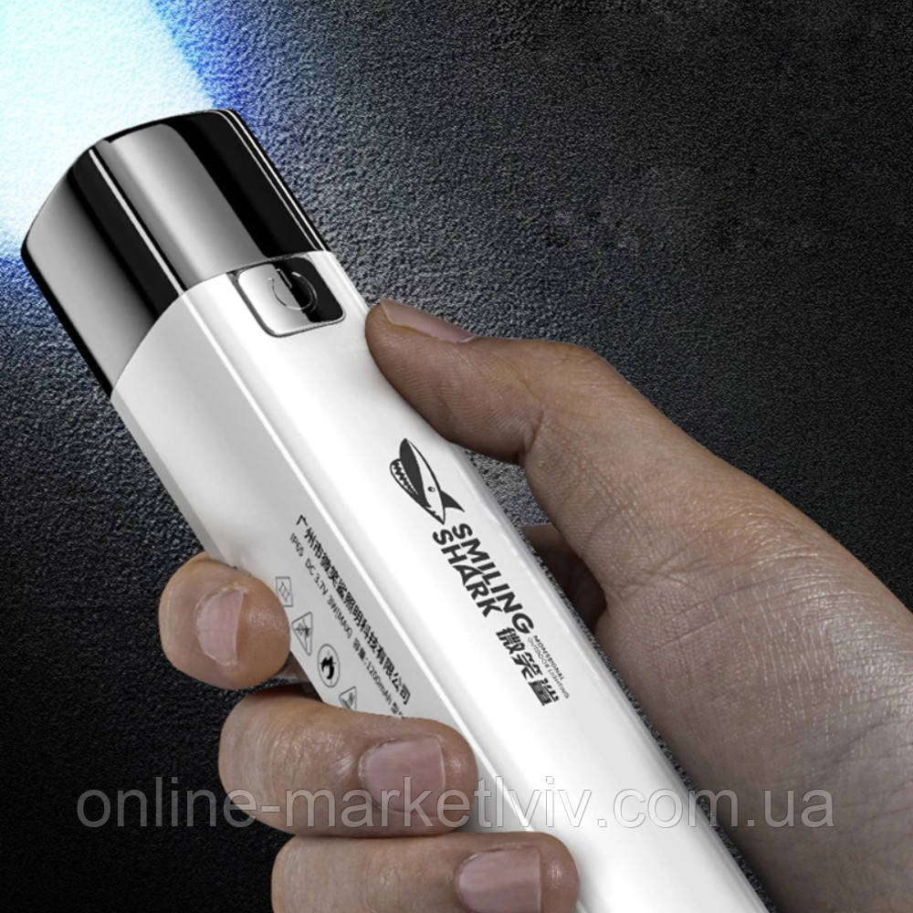Фонарик аккумуляторный Smiling shark 617A, от USB / Ручной водонепроницаемый LED фонарь - фото 4 - id-p1988318477