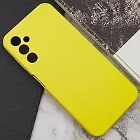 Чохол бампер силіконовий Samsung Galaxy A14 4G (A145) Самсунг Колір Жовтий yellow Soft-touch з мікрофіброю