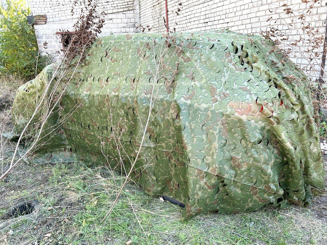 Маскувальна сітка для автомобіля, пікапа, позашляховика та техніки. Колір камуфляж (листя)