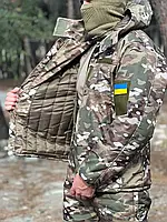 Тактический костюм мультикам зимний SoftShell, Мужская теплая форма зимняя для военных multicam