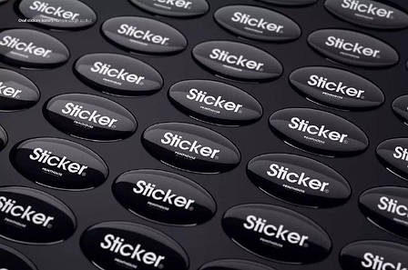 Об'ємна наліпка, шильда 40х20 мм, Овальна, Комплект із 20 шт. ACRY, фото 2