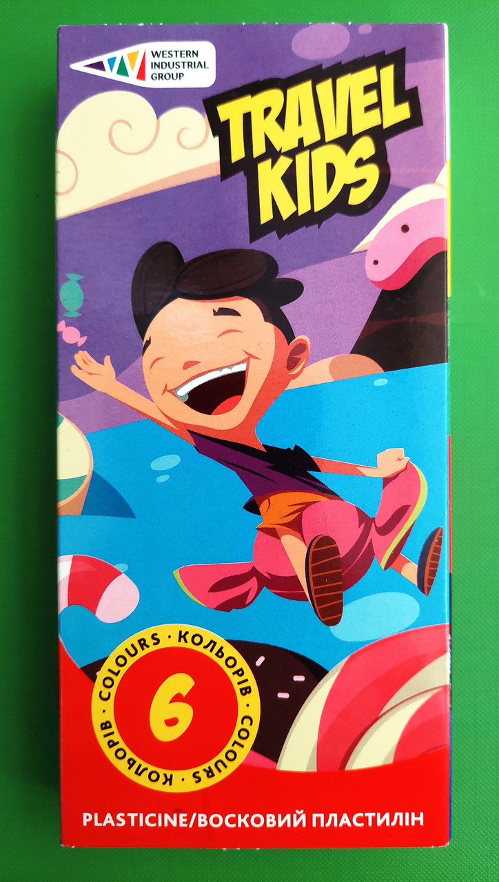 Канц Пластилін 6 цв восковой ”TRAVEL KIDS” /331008/TK/ к/к 72г. (24)