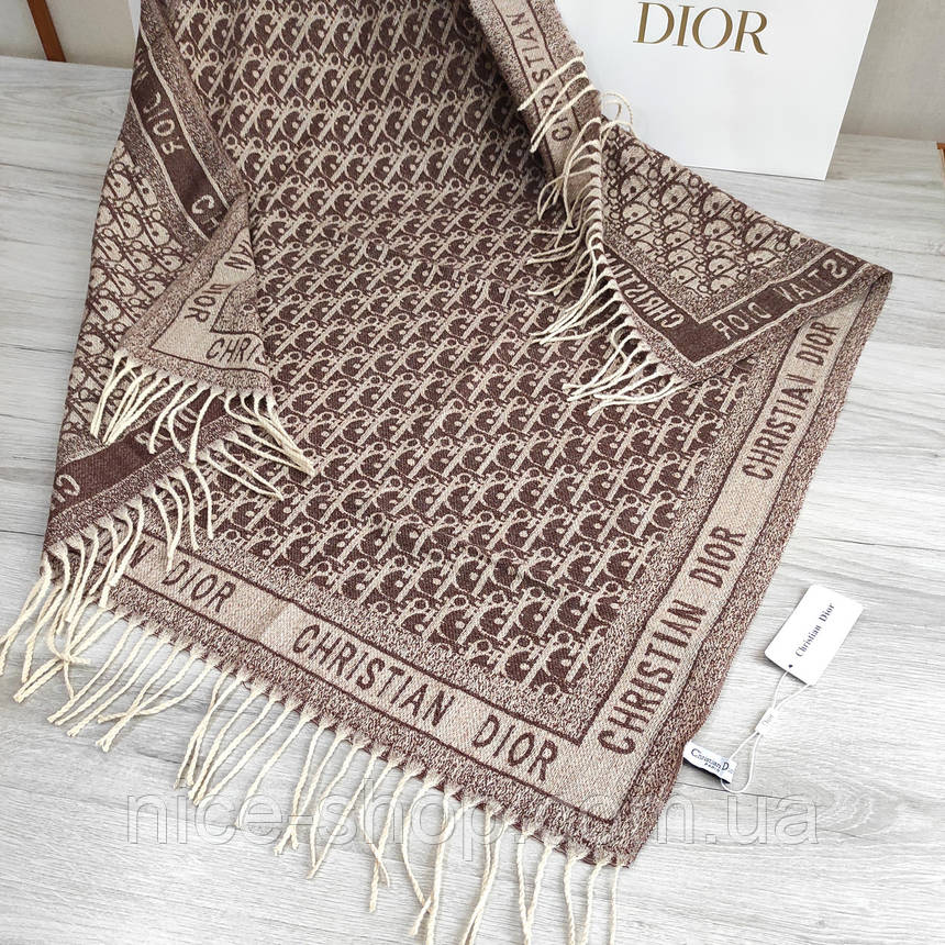 Хустка D.i.o.r. кашемір із бахромою, фото 1