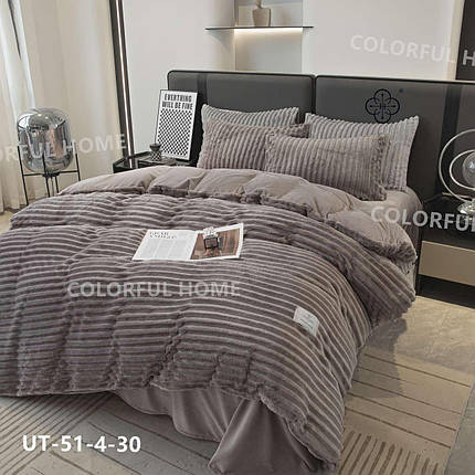 Плюшовий комплект постільної білизни: простирадло: 220х240, 2 наволочки 50х70, підодіяльник 200х230, фото 1