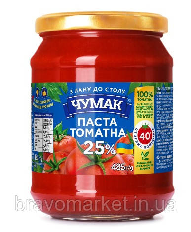 Томатна паста 25% 485 г  ТМ Чумак, фото 1