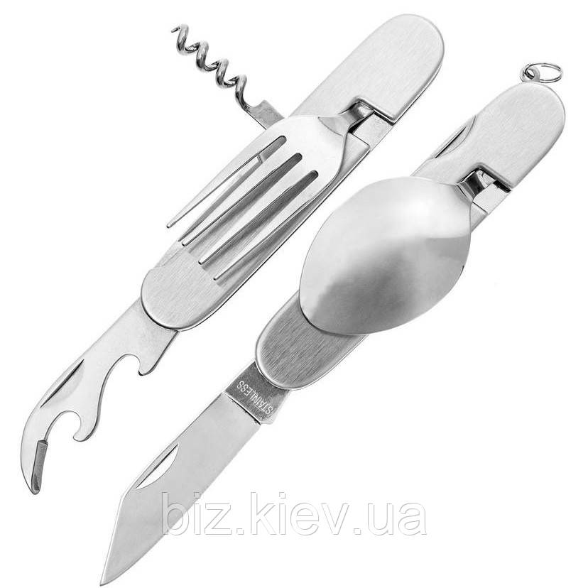 Туристичний столовий прилад Mil-Tec 5 в 1 Pocket Knife Set ложка виделка