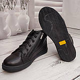 Дитячі демісезонні підліткові шкіряні черевики для хлопчика для дівчинки Jordan чорні, фото 4
