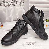 Дитячі демісезонні підліткові шкіряні черевики для хлопчика для дівчинки Jordan чорні, фото 3